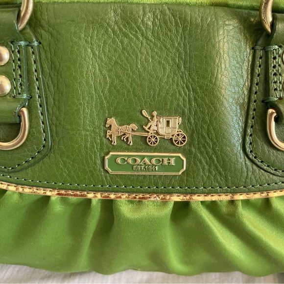 *RARE* COACH Lime Green Madison Ashley Tote Crossbody Satchel - Picture 3 of 16